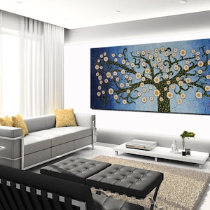 Custom Tree Oil Painting on Canvas Art (94&quot; x 32&quot;)