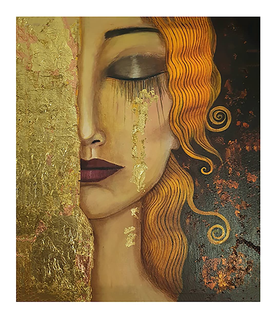 Gustav Klimt【リアムンクの肖像III】lithograph直筆サイン 960px-Portrait_of_Ria_Munk_III