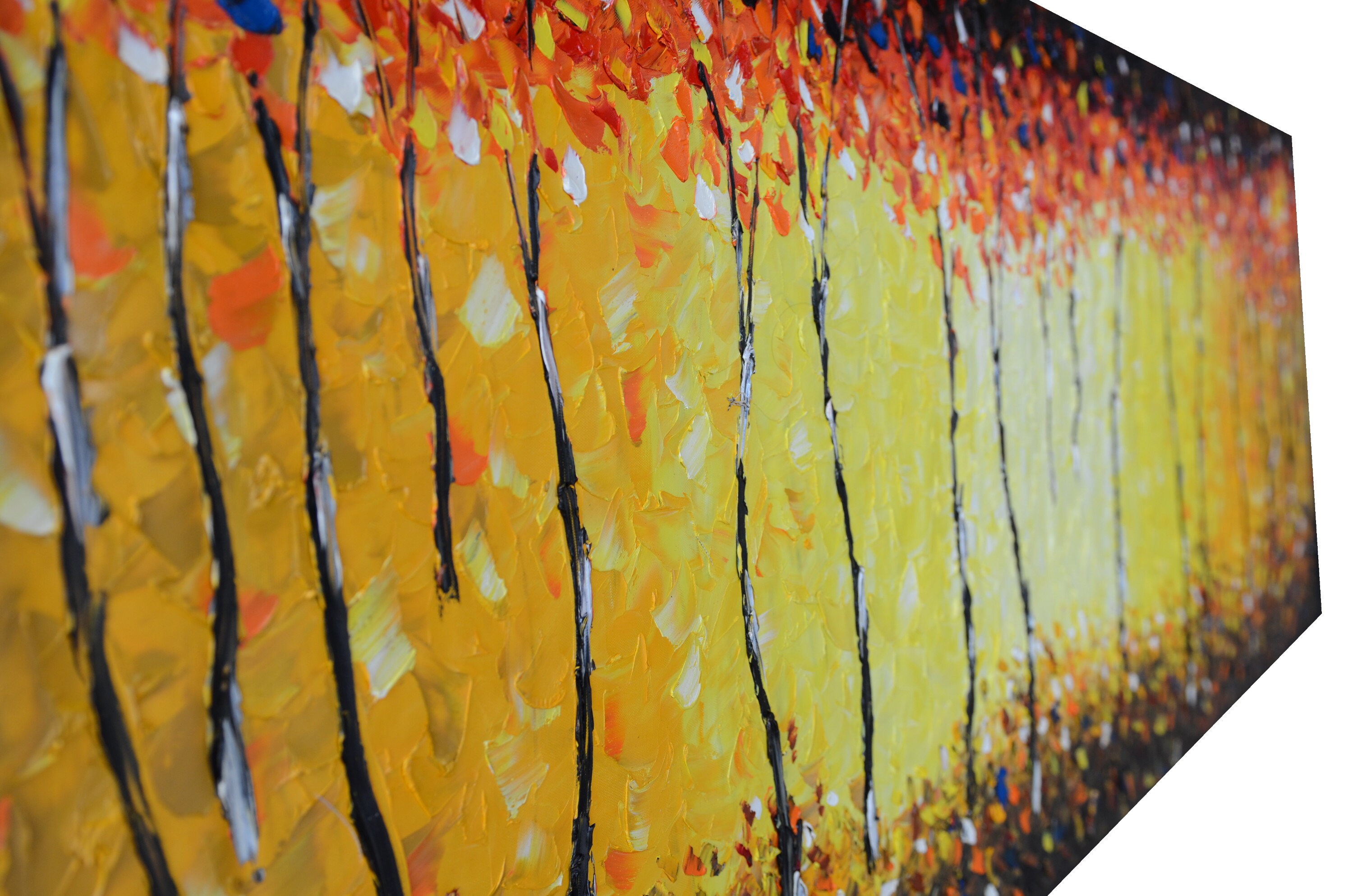 油絵 山火事 大きな抽象的な木の油絵：山火事の風景画（94インチ×32インチ） - Etsy