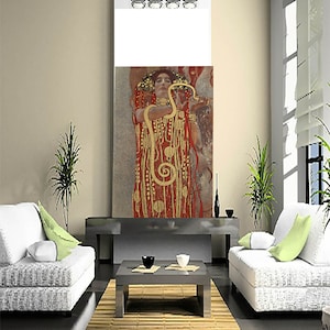 Gustav Klimt Medicine (Hygieia) Framed Canvas Art Print (32&quot; X 16&quot;)