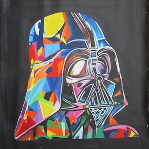 darth vader storm trooper pop art painting framed