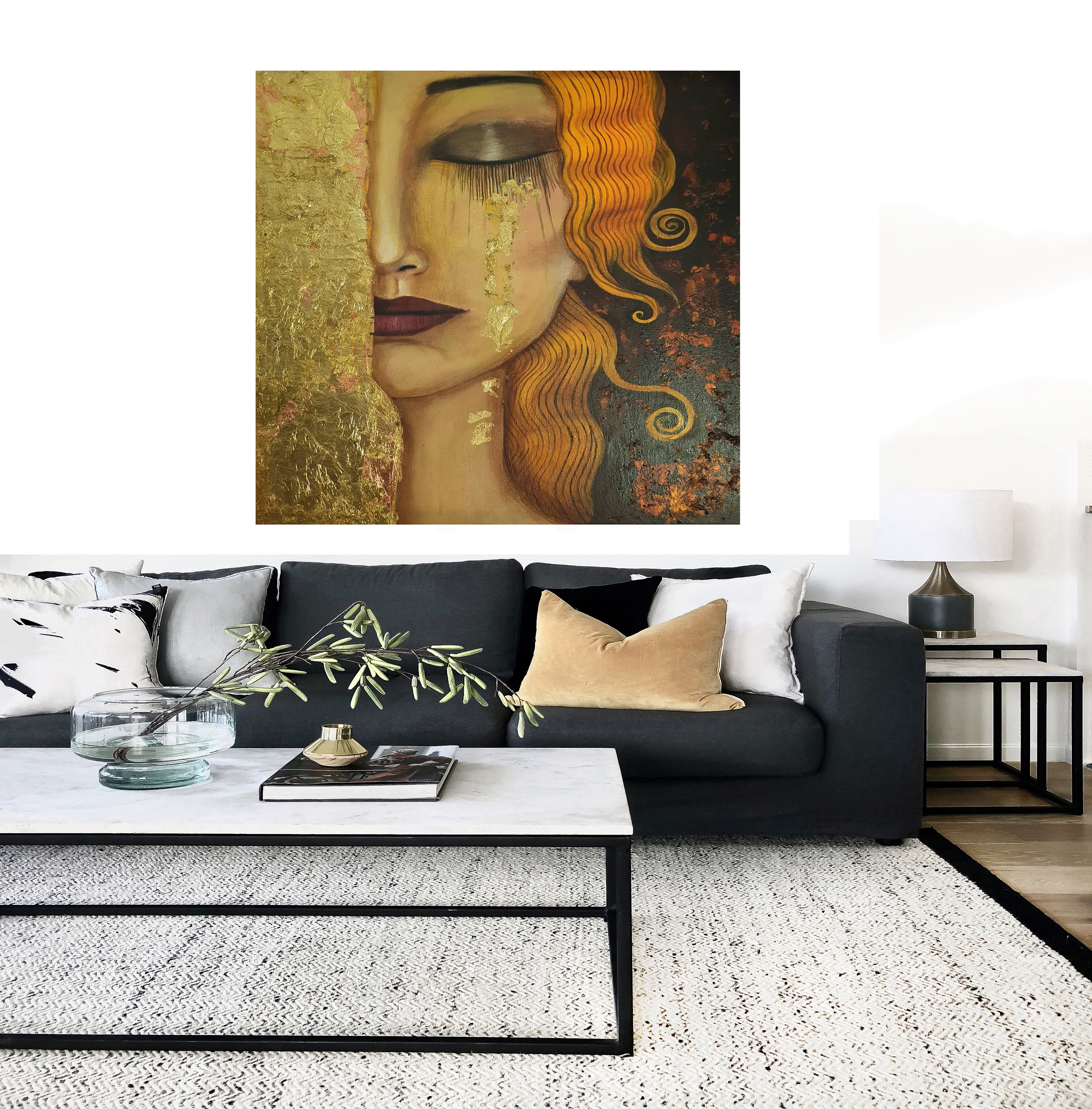 Gustav Klimt Woman Gold Tears Wall Décor Vintage Art Deco Print ...