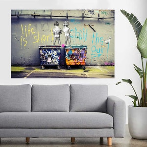 Life Is Short Chill The Duck Out Street graffiti wall art print canvas poster signed by Andy baker not Banksy