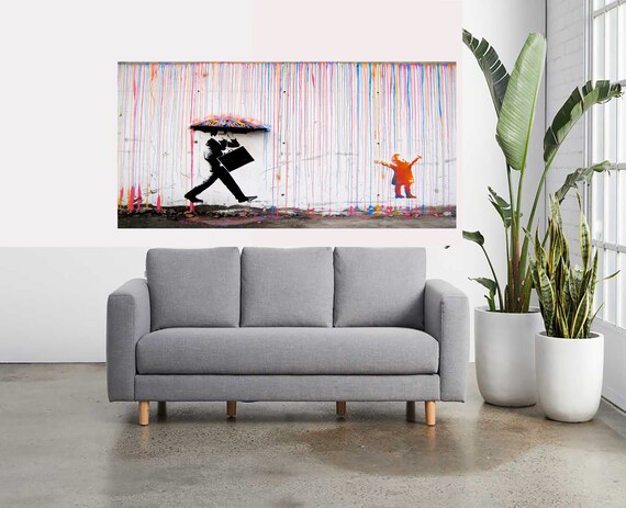 Arte Graffiti Pioggia Colorata Tela Pittura Poster Stampe - Foto 12