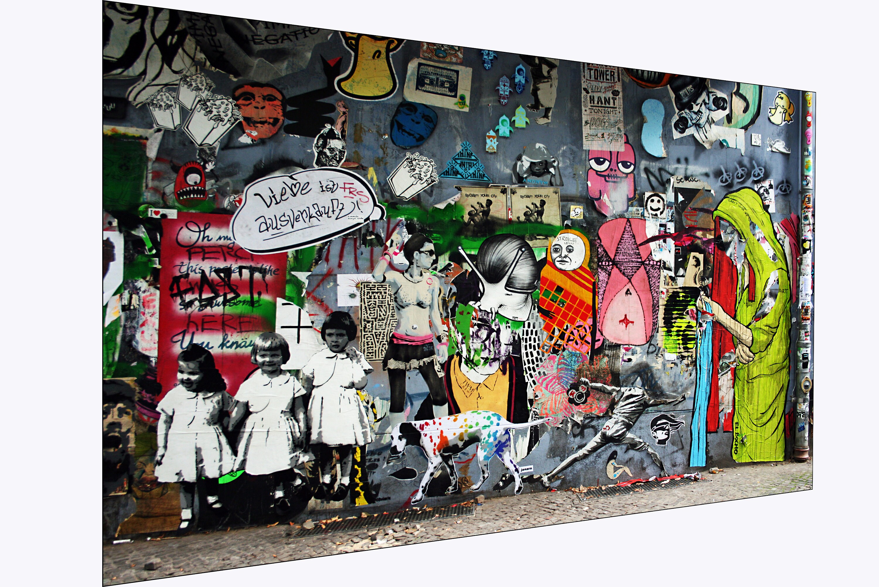 Street Art Graffiti Painting Canvas Not Banksy Mural Montage - Etsy