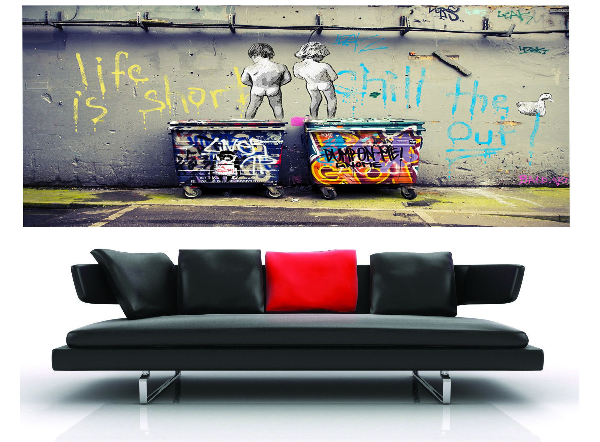Banksy - Life is short, chill the duck out! de Pineapple Licensing en  poster, tableau sur toile et plus