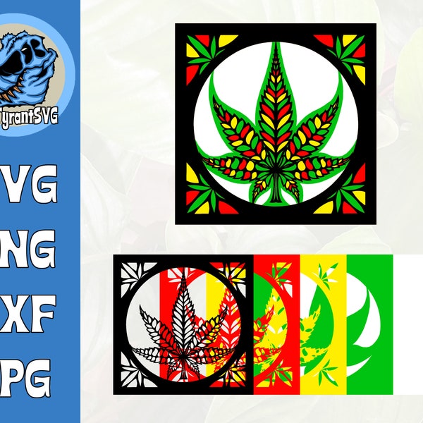 Weed Leaf SVG - Weed Leaf SVG - 420 SVG - Weed Lovers svg - Hippie svg - 3D Layered Marijuana svg