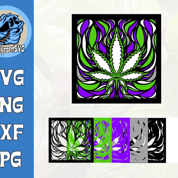 3d marijuana svg, dxf laser cut file, cannabis mandala svg, layered marijuana leaf svg, floral marijuana cut files for laser, cricut.
