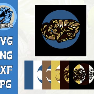 Baby Ball Python SVG - 3D Layered Reptile SVG - Afrikanische Schlange SVG