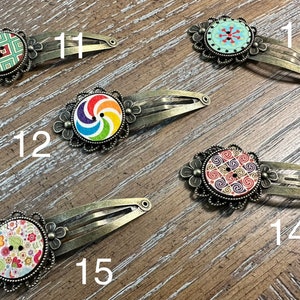 Vintage Snap Clip 20MM Bronze Copper Hairpin Hair Clips with Cabochon Cameo Vintage Cute As A button