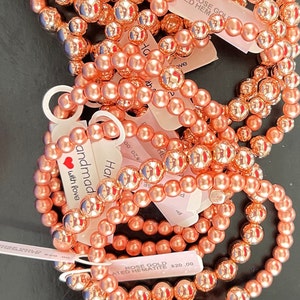 Rose Gold Plated Hematite Beaded Stretch Bracelets