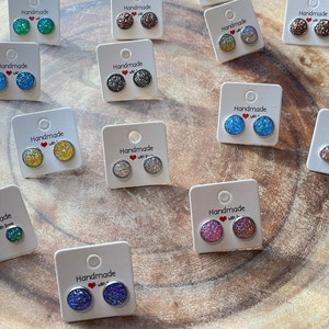 12M Gemstone and Druzy Stud and Drop Earrings, stainless steel backs, great gift