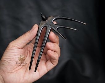 Buffalo Horn Swallow Hair Pin 2 Prongs Hair Fork For Women Hair Stick For Buns Hair Fork For Long Hair  Hair Pin For Women