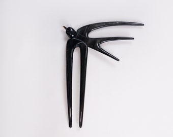 Handmade Hair Fork Horn Horn 2 Prongs Hair Fork For Women Swallow Hair Stick For Buns Hair Fork For Long Hair  Hair Pin For Women