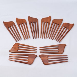 Lot de 10 fourchettes à cheveux en bois 4 dents pour femme Symbole de bâtons à cheveux pour chignons fourchette à cheveux pour cheveux longs Accessoires cheveux Épingle à cheveux pour femme
