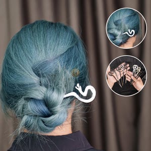 HaHorn - Buffalo Horn Snake Hair Stick - Unique Serpent Design - Color Options image 2