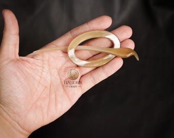 Buffalo Horn Oval Shawl Pin For Women Hair Stick For Buns Hair Sticks For Long Hair Hair Accessories Hair Pick For Women