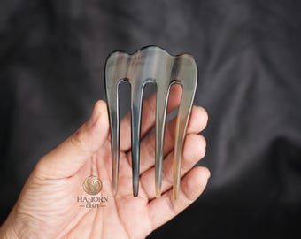 Buffalo Horn Hair Comb 4 Prongs Hair Fork For Women Hair Pin For Buns Hair Fork For Long Hair Hair Accessories Hair Pin For Women