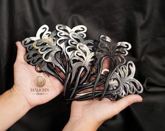 Set 5 Butterfly  Horn Hair Forks For Women Butterfly Hair Stick For Buns Hair Sticks For Long Hair Hair Accessories Hair Pick For Women