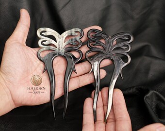 Set 2 Butterfly  Horn Hair Fork For Women Butterfly Hair Stick For Buns Hair Sticks For Long Hair Hair Accessories Hair Pick For Women