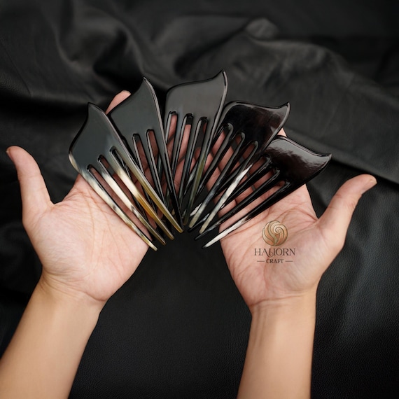 Set 5 Buffalo Horn 4 Prongs Hair Fork for Women Hair Pin for 