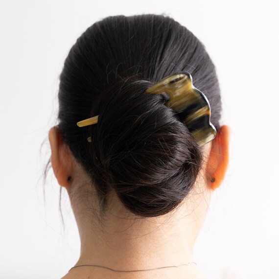 Buffalo Horn Hair Fork 4 Prongs Women\'s Hair Accessory Durable Handcrafted Set 5 Buffalo Horn 4 Prongs Hair Fork for Women Hair Pin for  main image 2