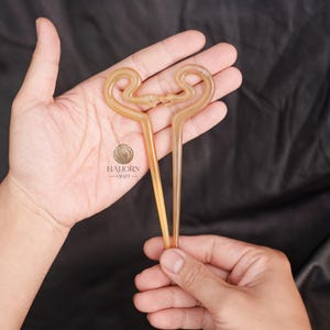 HaHorn - Buffalo Horn Snake Hair Stick - Unique Serpent Design - Color Options image 8