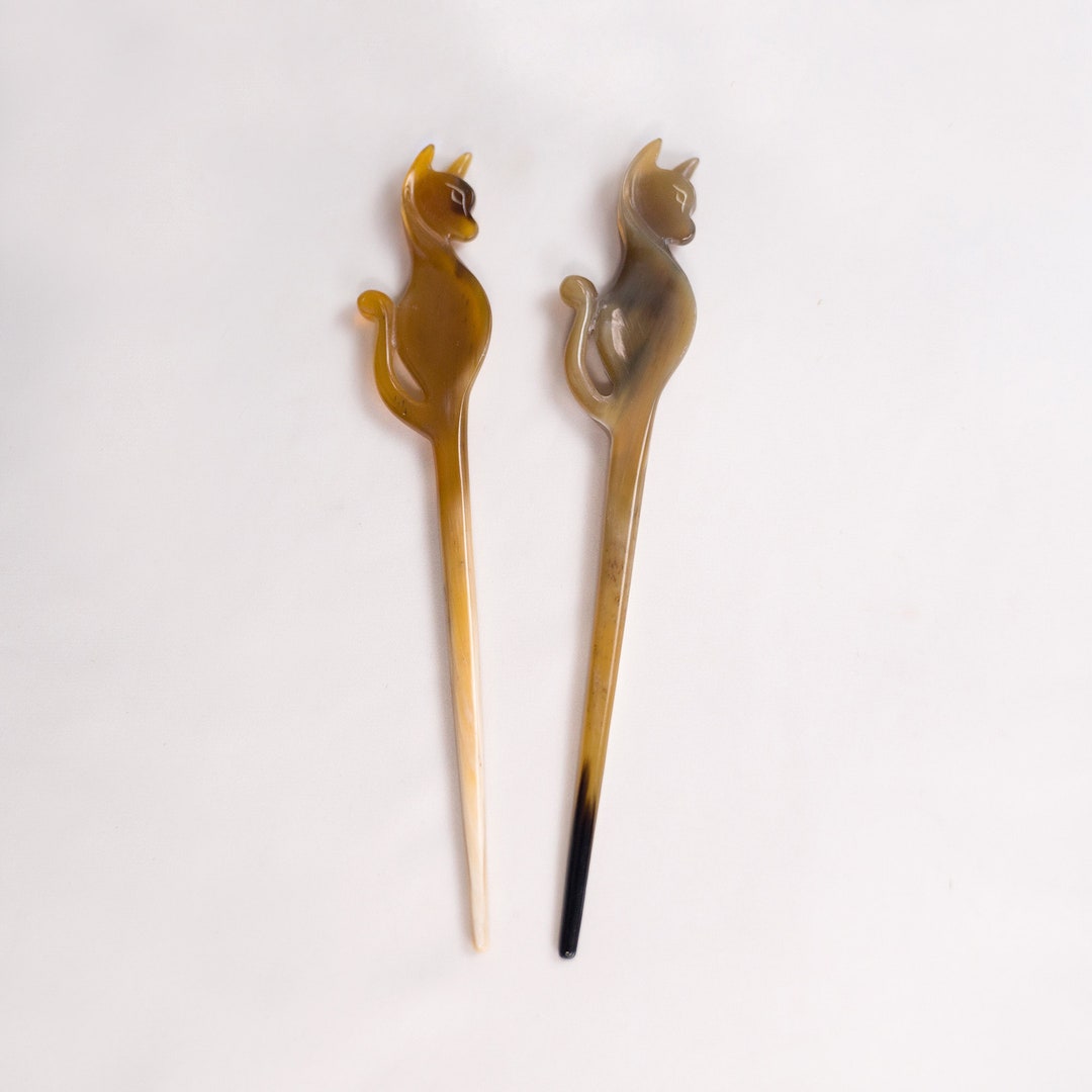 Set 2 Horn Hair Sticks for Women Cat Hair Stick for Buns Hair Sticks