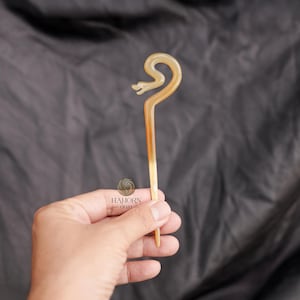 HaHorn - Buffalo Horn Snake Hair Stick - Unique Serpent Design - Color Options image 9