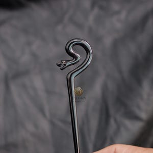 HaHorn - Buffalo Horn Snake Hair Stick - Unique Serpent Design - Color Options image 6