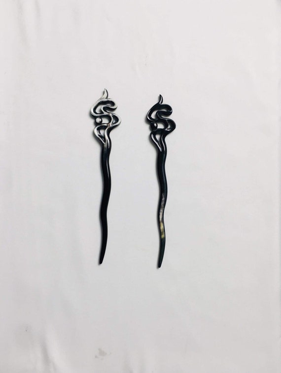 Set 2 Horn Hair Sticks for Women Hair Stick for Buns Hair Etsy