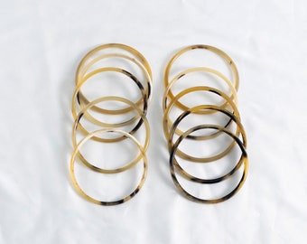 Set of 10 Horn Bangle Bracelets for women Stacking Bracelets For Women