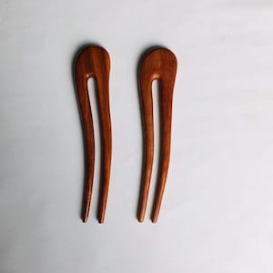 Lot de 2 fourchettes à cheveux en bois 2 dents pour femme, bâtons à cheveux pour petits pains, fourchette à cheveux pour cheveux longs, accessoires pour cheveux Épingle à cheveux pour femme