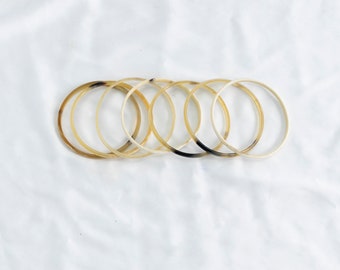 Set of 7 Horn Bangle Bracelets for women Stacking Bracelets For Women