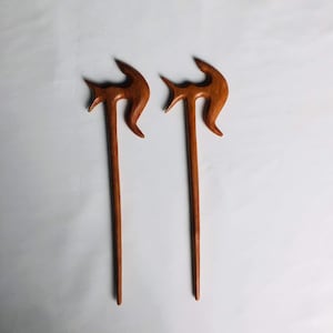 Set 2 Wooden Hair Sticks For Women  War Axe Hair Stick For Buns Hair Sticks For Long Hair Hair Accessories Hair Pick For Women