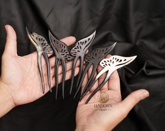 Set 5 Fairy Horn Hair Fork For Women Butterfly  Hair Stick For Buns 2 Prongs Hair Fork For Long Hair Hair Accessories Hair Pin For Women
