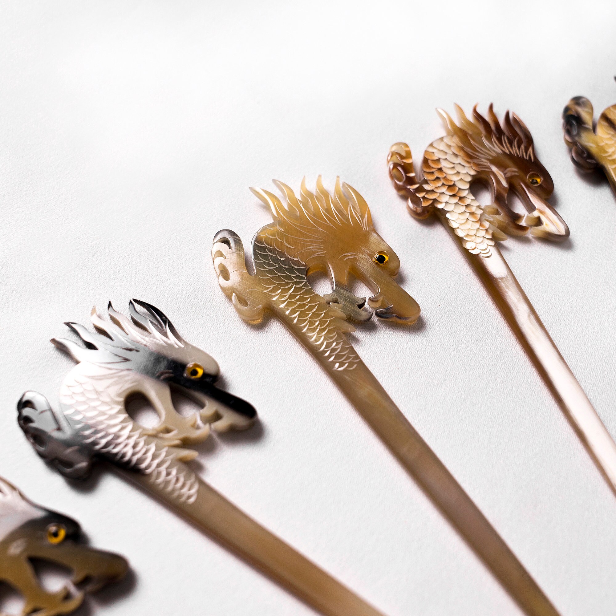 Set of 5 Horn Hair Sticks for Women Dragon Hair Stick for Buns Etsy