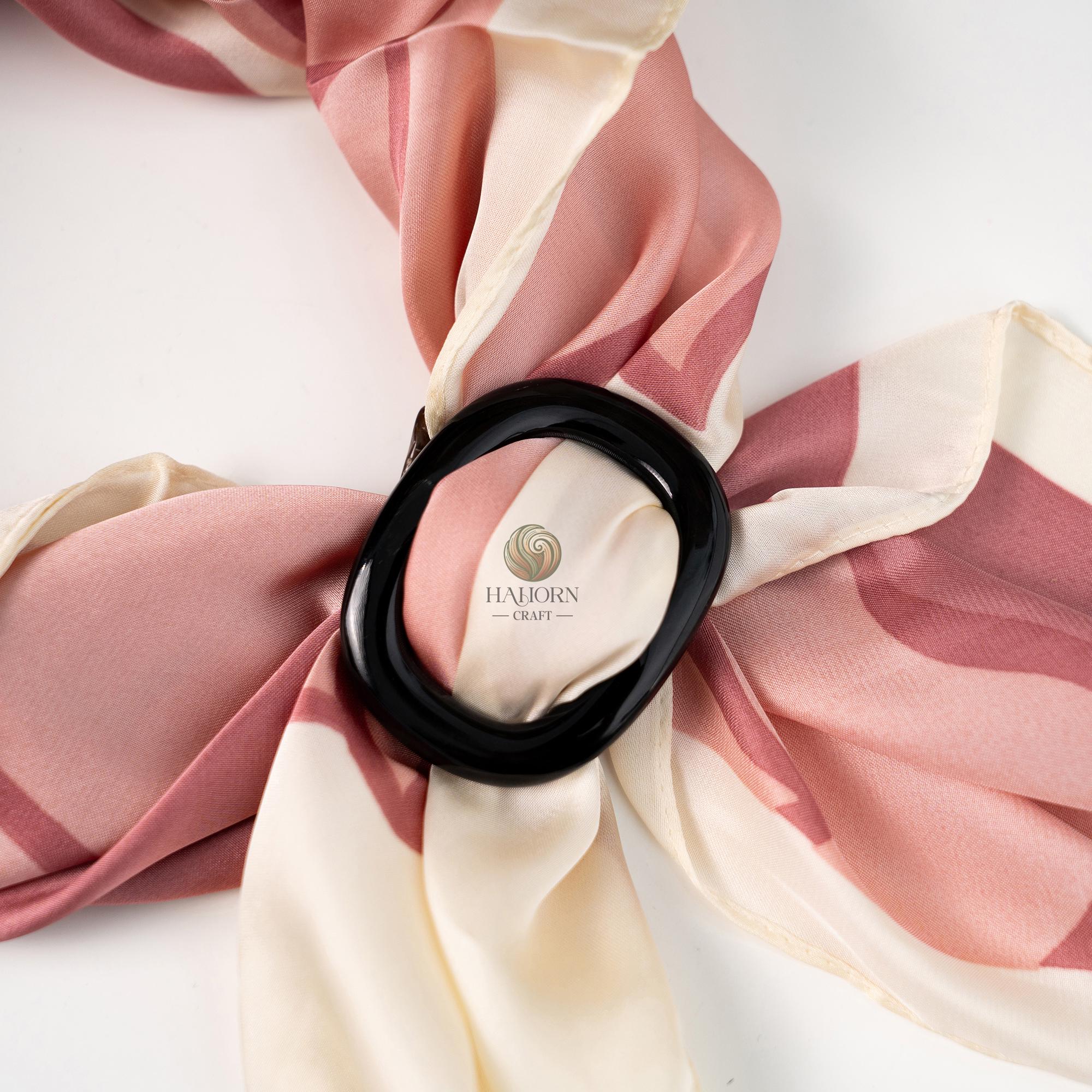 HERMES Hair Accessory, All-Over Print, Silk Barrette, Women\'s, Pink Hermes Framboise/Old Pink  main image 3