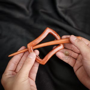 Wood Hair Stick Slide Set – Longan Wood Shawl Pin, Natural Wooden Hair Slide, Bun Holder, 2 Piece Hair Pin, Hair or Scarf Accessory
