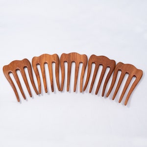 Lot de 5 fourchettes à cheveux en bois à 4 dents pour femme, bâtons à cheveux pour petits pains, fourchette à cheveux pour cheveux longs, accessoires pour cheveux Épingle à cheveux pour femme