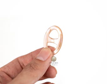 Mother of Pearl Scarf Ring 2.7×4 cm – Handmade Shell Scarf Holder, Natural White Oval Scarf Slide – HaHornCraft