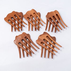 Lot de 10 fourchettes à cheveux en bois à 4 dents pour femme, bâtons à cheveux pour petits pains, fourchette à cheveux pour cheveux longs, accessoires pour cheveux Épingle à cheveux pour femme