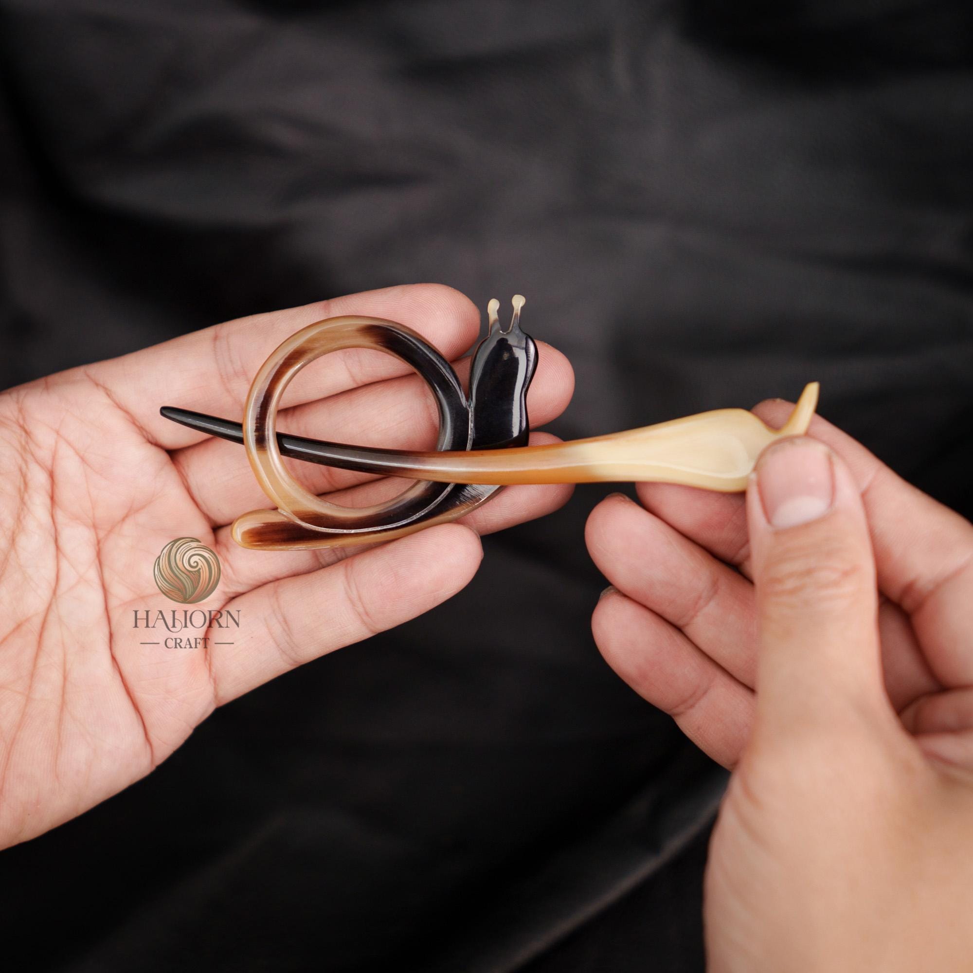 HaHorn - Buffalo Horn Snail Shawl Pin - Unique Nature Inspired - Color Options