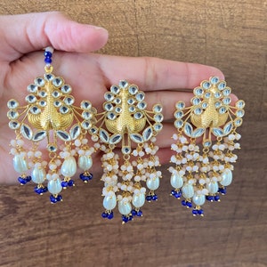 Peacock Earring & Tikka set/ Punjabi Jewelry/ Indian Jewelry/ Pakistani Jewelry/ South Asian Jewelry/ Indian Wedding jewelry