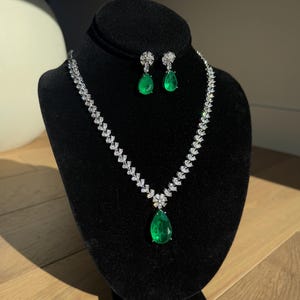 American Diamond Necklace/ CZ Stones Necklace/ Elegant and Unique Necklace Set/ Indian AD Necklace/ Indian Bridal Jewelry/ Prom jewelry