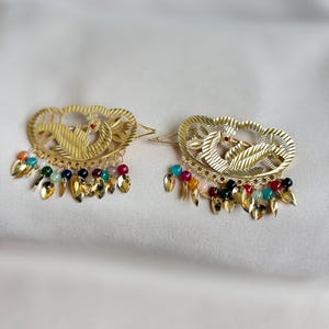 Punjabi Gold Plated Hair Pins | Traditional Design Hair Clips | Bridal Multicolor Accessories | Indian Wedding Hair Jewelry | Peppal Patti