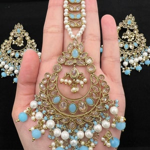 Oversized Tikka Set/ Punjabi Tikka Set/ Indian Jewelry/ Punjabi Jewelry/ Indian wedding jewelry/ Punjabi Wedding Jewelry