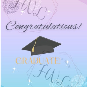 Cartões de felicitações de formatura HNL - Branco/Dourado