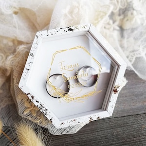 Wedding ring box for Ceremony, Silver, Gold or Rose Gold Engraving, Ring Bearer Box, Wedding Keepsake, Gift For Couple, Personalized