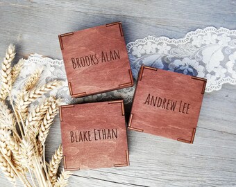 Custom box gift for groomsmen best man, keepsake Custom box, Personalized wood box, Personalized box, Engraved wooden box, Small square box